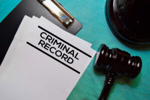 Criminal record file on the table