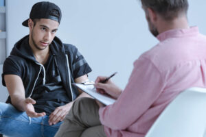 Young sex offender having counselling sessions.